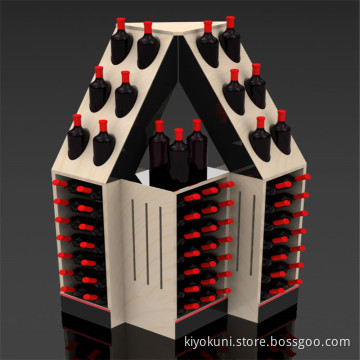 Wooden wine display beer display tower